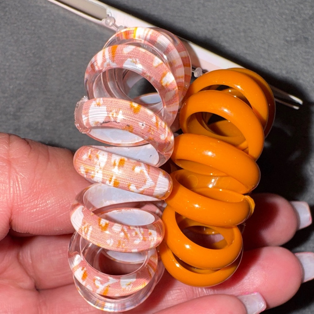 Sophi- Hair Accessory Set – Flower Claw Clip & Spiral Hair Ties NEW - Picture 8 of 8